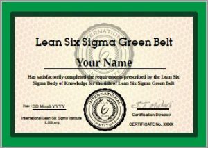 International Lean Six Sigma Accredited Green Belt Certification
