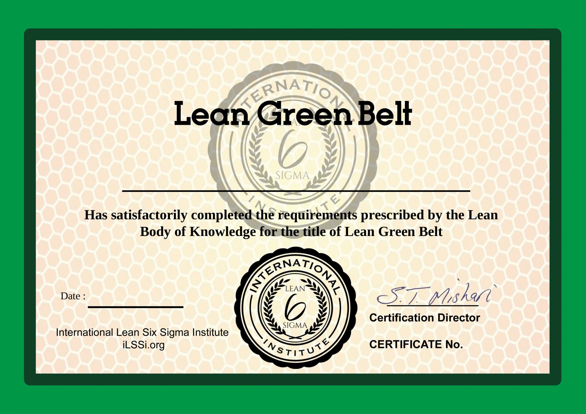 Dutch_Lean-Green-Belt-Template-Certificate – International Lean For Green Belt Certificate Template