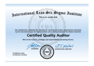 Certified Quality Auditor International Accredited Certification