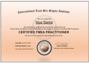 Certified FMEA Practitioner ILSSI Accredited