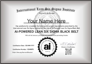 ILSSI AI Powered Lean Six Sigma Black Belt Accredited Certificate